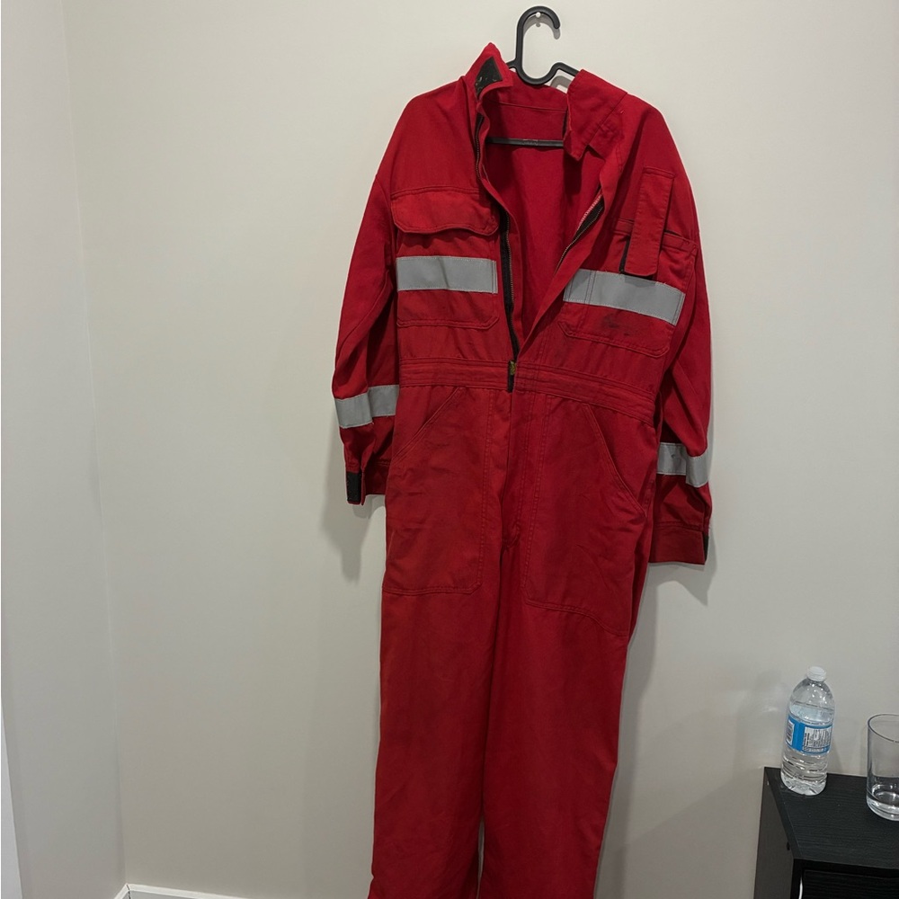 UNIF Red Coveralls with Reflective Accents